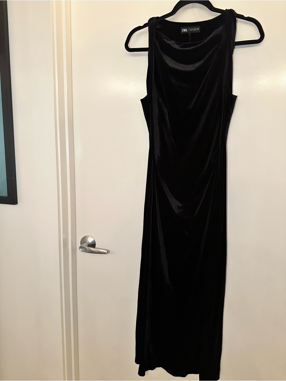 Zara Black Velvet Maxi Dress